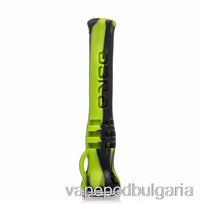 Vape 10000 Дръпки Eyce Shorty Silicone Chillum Creatrgrn (черно / зелено лайм)